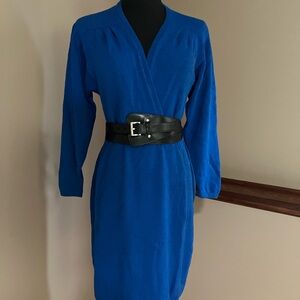 St John Vintage 80s blue Santana knit dress